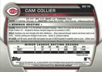 2023 Bowman Draft - Chrome #BDC-143 Cam Collier Back