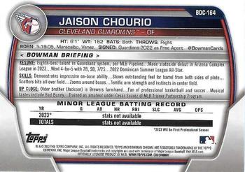 2023 Bowman Draft - Chrome #BDC-164 Jaison Chourio Back