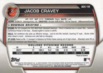 2023 Bowman Draft - Chrome #BDC-189 Jacob Cravey Back