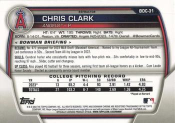 2023 Bowman Draft - Chrome Refractor #BDC-31 Chris Clark Back