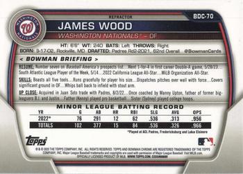 2023 Bowman Draft - Chrome Refractor #BDC-70 James Wood Back