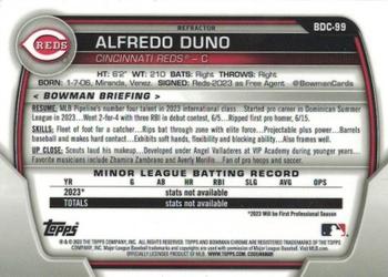2023 Bowman Draft - Chrome Refractor #BDC-99 Alfredo Duno Back