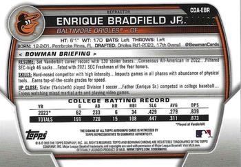 2023 Bowman Draft - Chrome Prospect Autographs Refractor #CDA-EBR Enrique Bradfield Jr. Back