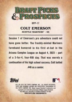 2023 Bowman Draft - Draft Picks & Prospects #DPP-17 Colt Emerson Back