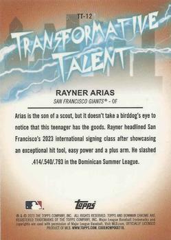 2023 Bowman Draft - Transformative Talent #TT-12 Rayner Arias Back