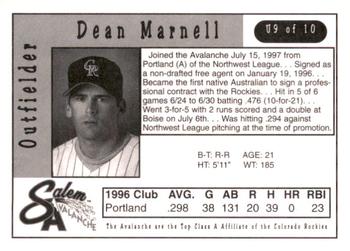 1997 Salem Avalanche Update #U9 Dean Marnell Back
