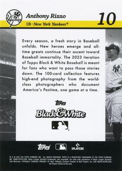2023 Topps Black & White - Background Color #10 Anthony Rizzo Back