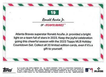 2023 Topps MLB Holiday Countdown #19 Ronald Acuña Jr Back