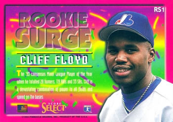 1994 Select - Rookie Surge #RS1 Cliff Floyd Back