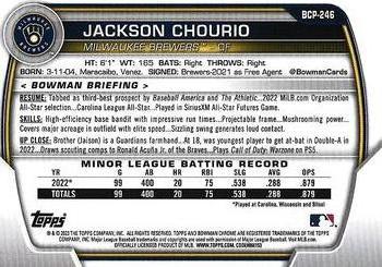2023 Bowman Chrome Sapphire Edition - Prospects #BCP-246 Jackson Chourio Back