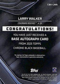 2023 Topps Chrome Black - Autographs Refractor #CBA-LWA Larry Walker Back