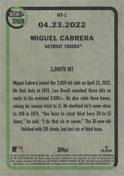 2023 Topps Heritage - Now & Then #NT-1 Miguel Cabrera Back