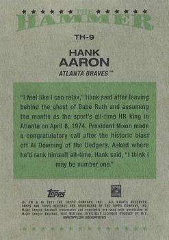 2023 Topps Heritage - The Hammer #TH-9 Hank Aaron Back
