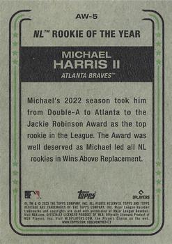 2023 Topps Heritage - Award Winners #AW-5 Michael Harris II Back