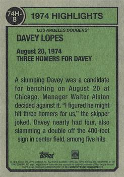 2023 Topps Heritage - 1974 Highlights #74H-8 Davey Lopes Back