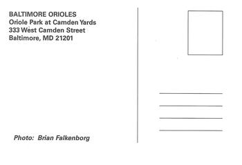 2000 Baltimore Orioles Photocards #NNO Brian Falkenborg Back