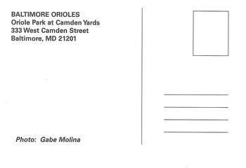2000 Baltimore Orioles Photocards #NNO Gabe Molina Back