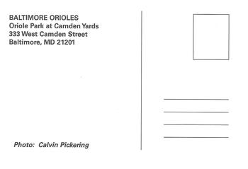2000 Baltimore Orioles Photocards #NNO Calvin Pickering Back