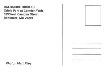 2000 Baltimore Orioles Photocards #NNO Matt Riley Back