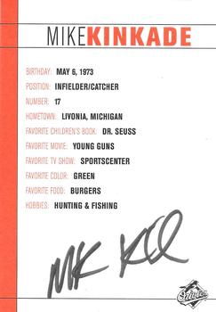 2001 Baltimore Orioles Photocards #NNO Mike Kinkade Back