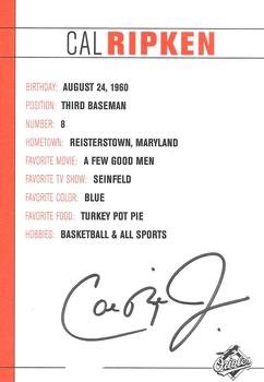 2001 Baltimore Orioles Photocards #NNO Cal Ripken Back