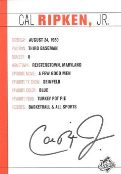 2002 Baltimore Orioles Photocards #NNO Cal Ripken, Jr. Back
