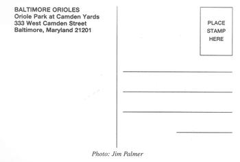 2003 Baltimore Orioles Photocards #NNO Jim Palmer Back