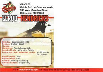 2005 Baltimore Orioles Photocards #NNO Elrod Hendricks Back