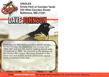 2005 Baltimore Orioles Photocards #NNO Dave Johnson Back