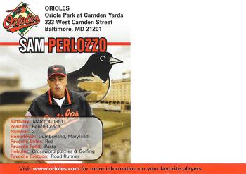 2005 Baltimore Orioles Photocards #NNO Sam Perlozzo Back
