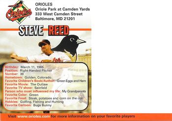 2005 Baltimore Orioles Photocards #NNO Steve Reed Back