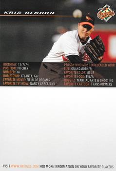 2006 Baltimore Orioles Photocards #NNO Kris Benson Back