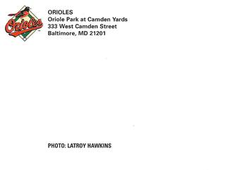 2006 Baltimore Orioles Photocards #NNO Latroy Hawkins Back