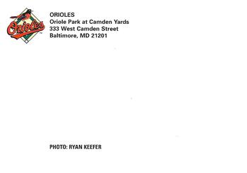 2006 Baltimore Orioles Photocards #NNO Ryan Keefer Back