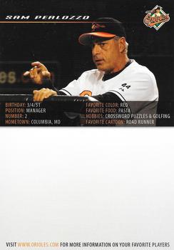 2006 Baltimore Orioles Photocards #NNO Sam Perlozzo Back