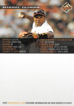 2006 Baltimore Orioles Photocards #NNO Miguel Tejada Back