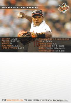 2006 Baltimore Orioles Photocards #NNO Miguel Tejada Back