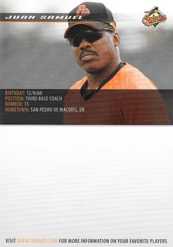2007 Baltimore Orioles Photocards #NNO Juan Samuel Back