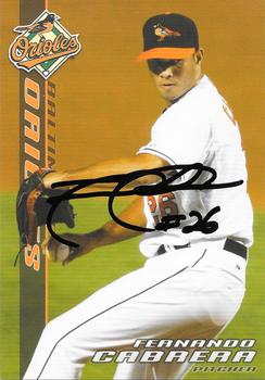 2008 Baltimore Orioles Photocards #NNO Fernando Cabrera Front