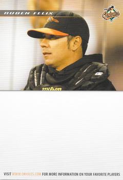 2008 Baltimore Orioles Photocards #NNO Ruben Felix Back