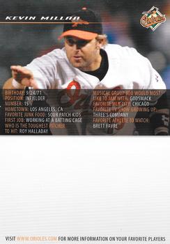 2008 Baltimore Orioles Photocards #NNO Kevin Millar Back