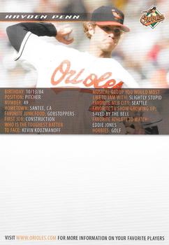 2008 Baltimore Orioles Photocards #NNO Hayden Penn Back