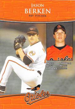 2009 Baltimore Orioles Photocards #NNO Jason Berken Back