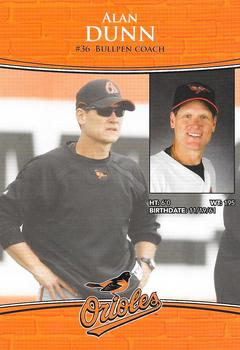 2009 Baltimore Orioles Photocards #NNO Alan Dunn Back