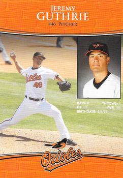 2009 Baltimore Orioles Photocards #NNO Jeremy Guthrie Back