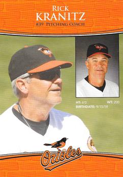 2009 Baltimore Orioles Photocards #NNO Rick Kranitz Back
