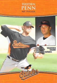 2009 Baltimore Orioles Photocards #NNO Hayden Penn Back