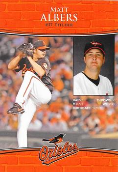 2010 Baltimore Orioles Photocards #NNO Matt Albers Back