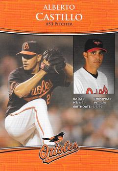 2010 Baltimore Orioles Photocards #NNO Alberto Castillo Back