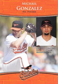 2010 Baltimore Orioles Photocards #NNO Michael Gonzalez Back
